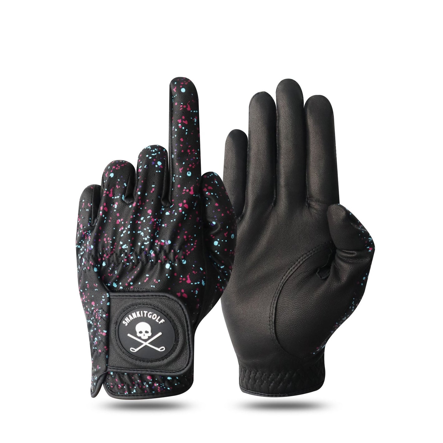 ShankIt Golf Black Paint Splatter Golf Glove
