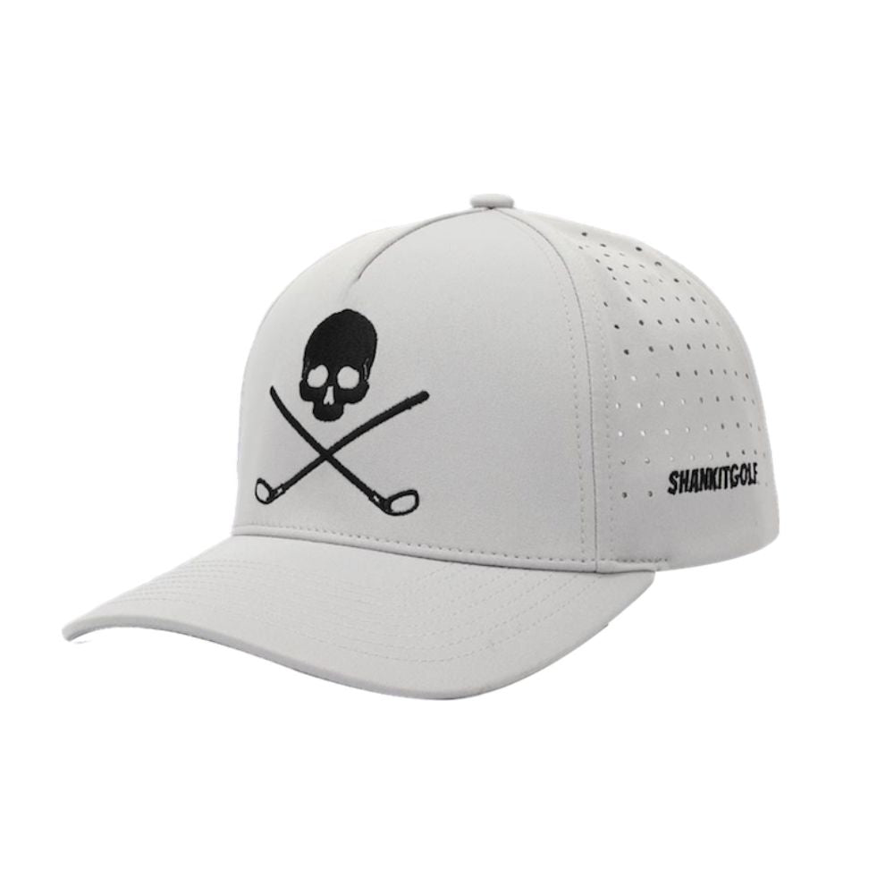 Shank It Golf Skull and Crossbones Gray Hat