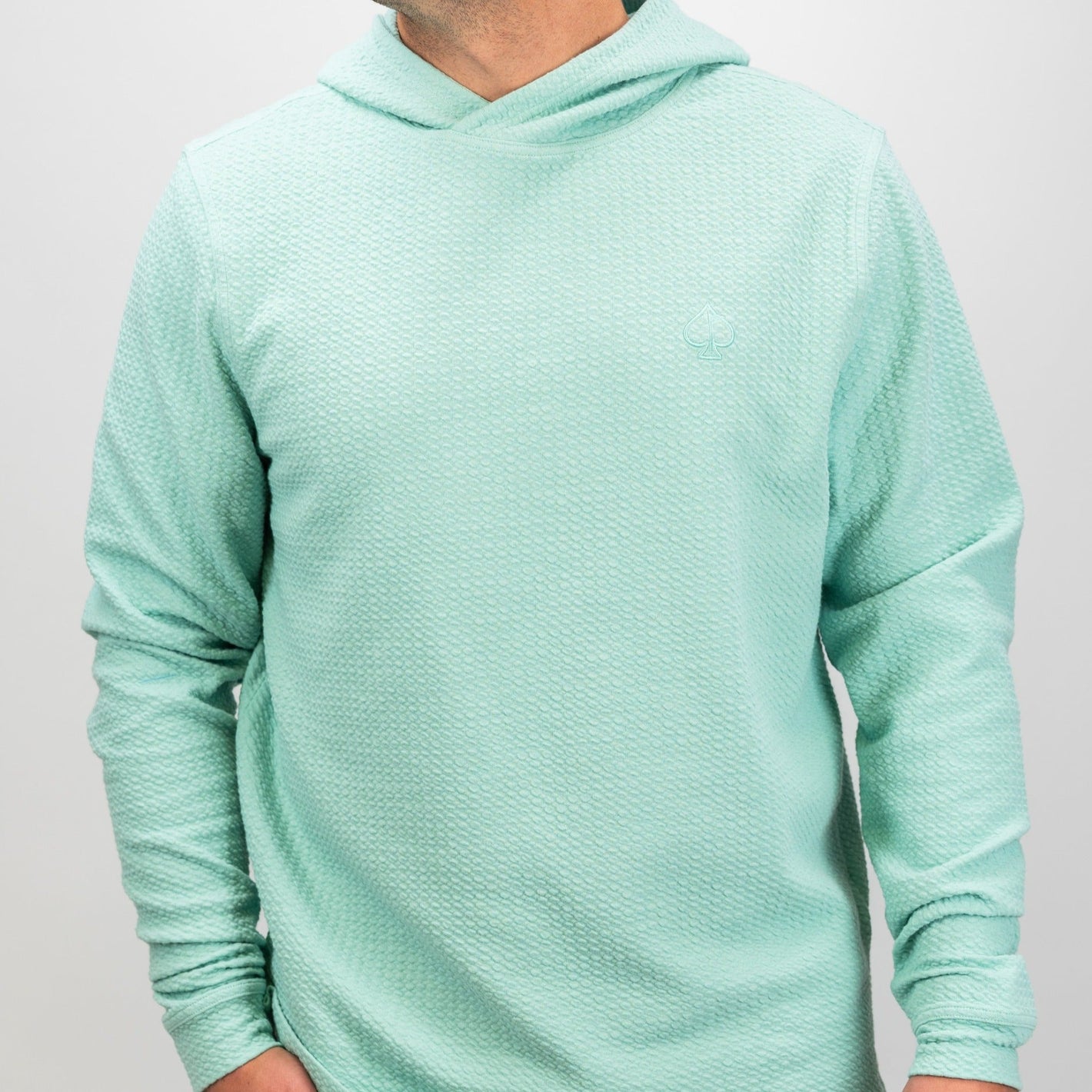 Pins & Aces Golf Waffle Knit Mint Hoodie