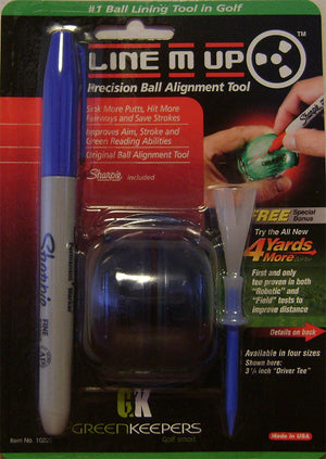 Green Keepers Line M Up Golf Ball Alignment Tool with Sharpie Marker