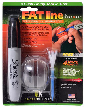 Line M Up Fat Line Golf Ball Alignment Tool with Sharpie Marker