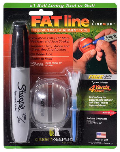 Line M Up Fat Line Golf Ball Alignment Tool with Sharpie Marker