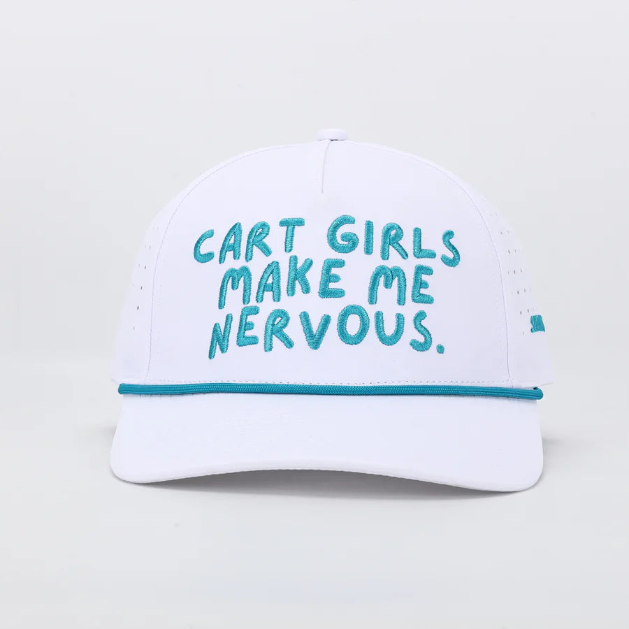 Shank It Golf Cart Girls Make Me Nervous White Hat