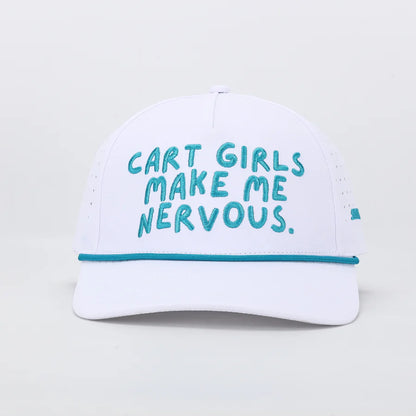 Shank It Golf Cart Girls Make Me Nervous White Hat