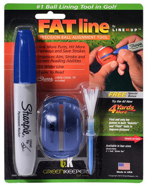 Line M Up Fat Line Golf Ball Alignment Tool with Sharpie Marker