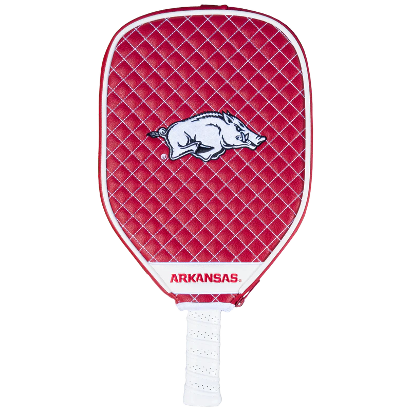 Parrot Arkansas Razorbacks Quilted Pickleball Paddle Cover (Dark Red)