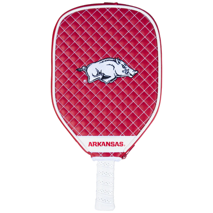 Parrot Arkansas Razorbacks Quilted Pickleball Paddle Cover (Dark Red)
