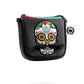 Pins And Aces Golf Mustache Sugar Skull - Mallet Putter Cover Gray Camo