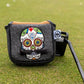 Pins And Aces Golf Mustache Sugar Skull - Mallet Putter Cover Gray Camo