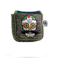 Pins And Aces Golf Mustache Sugar Skull - Mallet Putter Cover Green Camo