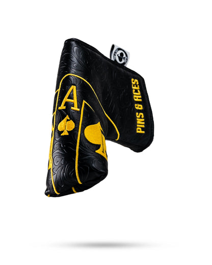 Pins And Aces Golf Black/Gold Ace of Spades - Blade Putter Cover