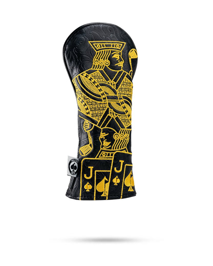Pins And Aces Golf Black/Gold Jack of Spades - Hybrid Cover