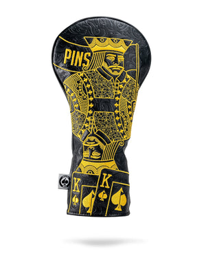 Pins And Aces Golf Black/Gold King of Spades - Driver Cover