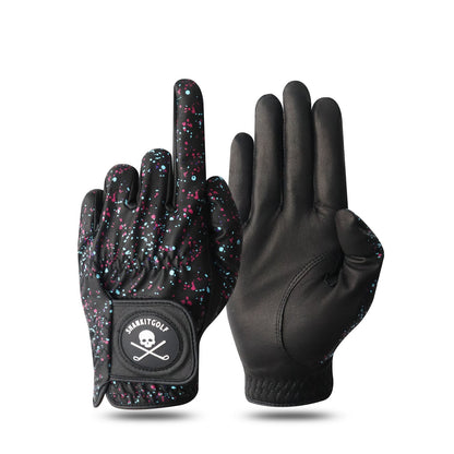 ShankIt Golf Black Paint Splatter Golf Glove