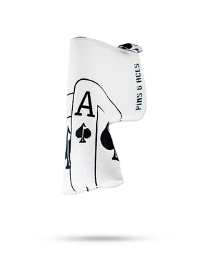 Pins And Aces Golf White Out Ace of Spades - Blade Putter Cover