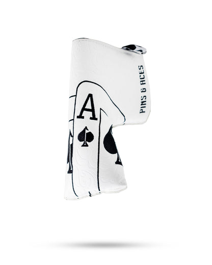 Pins And Aces Golf White Out Ace of Spades - Blade Putter Cover