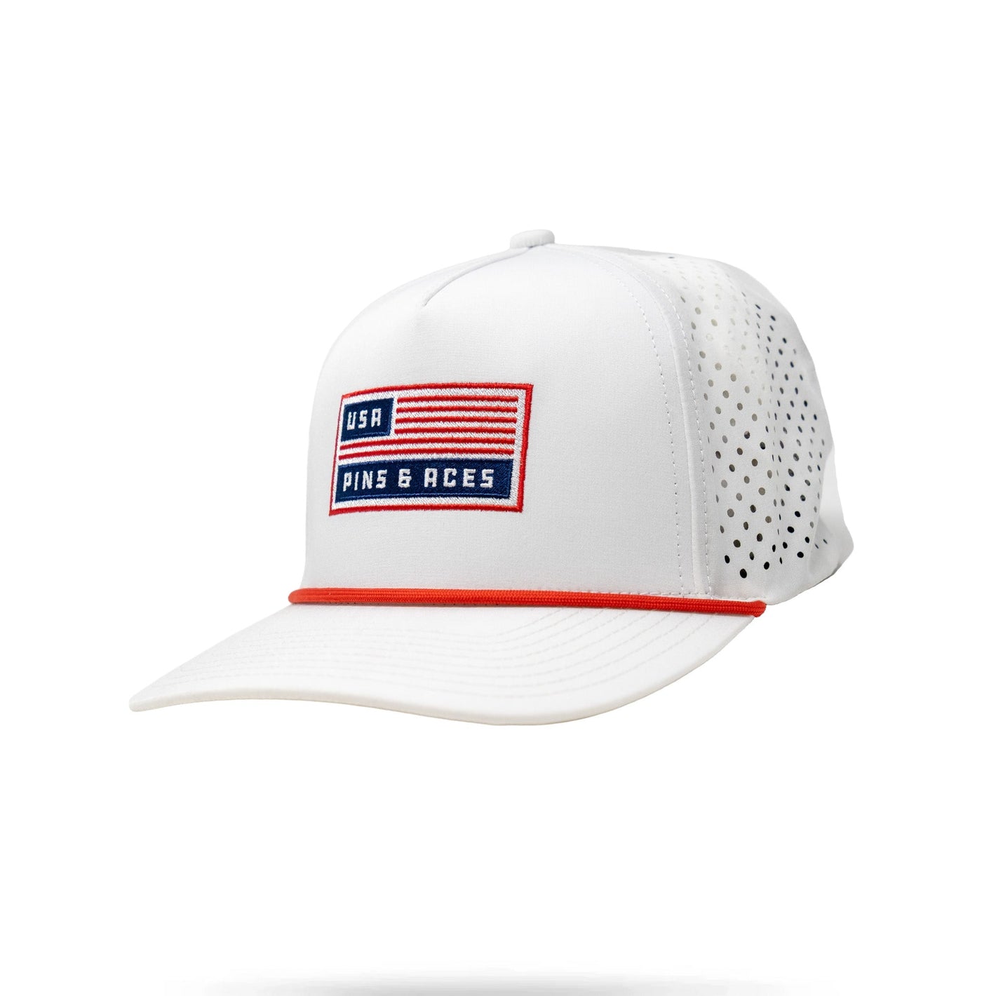 Pins And Aces Golf Perforated Rope Hat - USA
