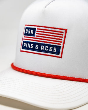 Pins And Aces Golf Perforated Rope Hat - USA
