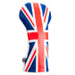 Golf club head cover with Union Jack design on a white background