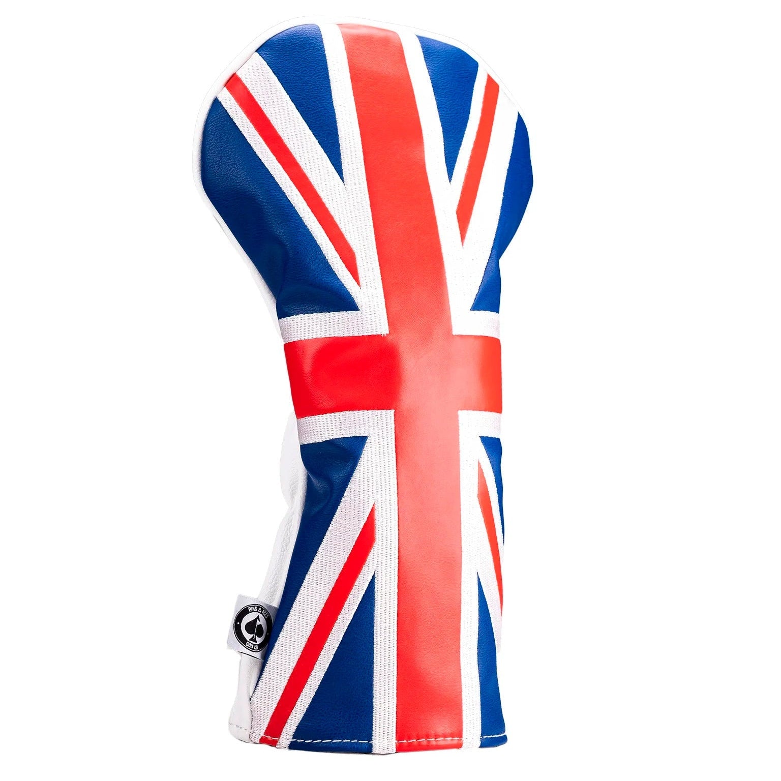 Golf club head cover with Union Jack design on a white background
