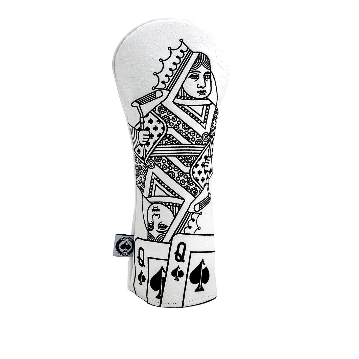 Pins And Aces Golf White Out Queen of Spades - Fairway Cover