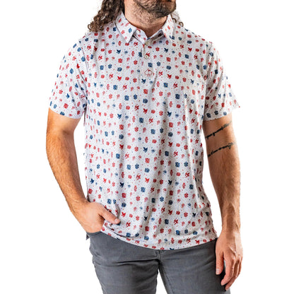 Pins & Aces Men's AMERICAN TRADITIONAL Performance Polo