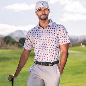 Pins & Aces Men's AMERICAN TRADITIONAL Performance Polo