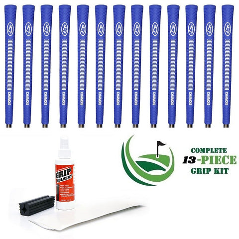 Avon Chamois - 13 piece Golf Grip Kit (with tape, solvent, vise clamp) - BLUE