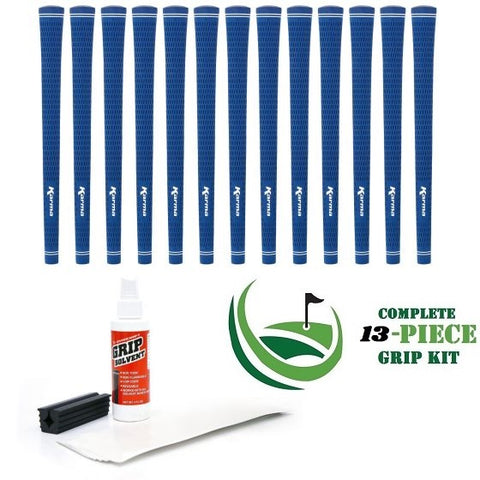 Karma Velour - 13 piece Golf Grip Kit (with tape, solvent, vise clamp) - BLUE