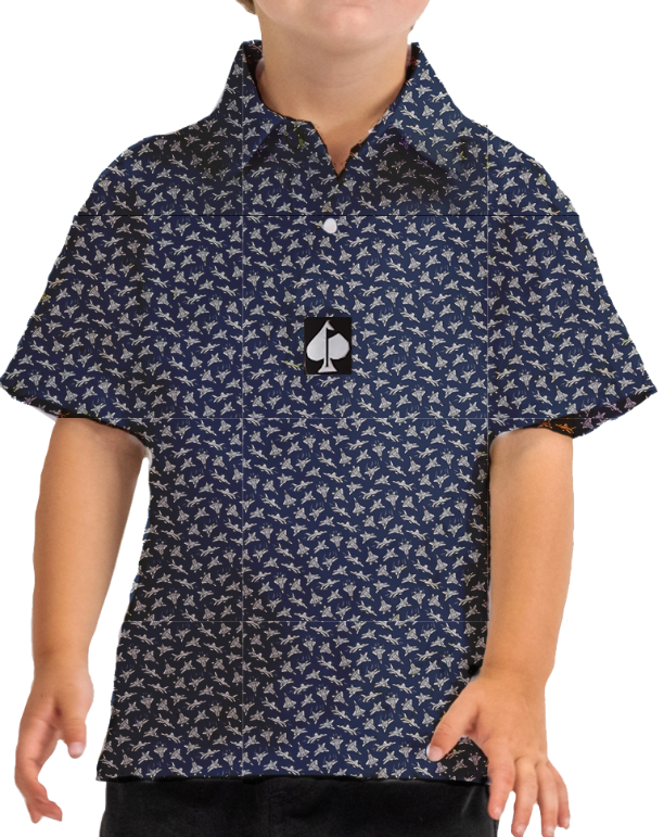 Pins & Aces Youth Limited Release Birds of Steel Golf Polos
