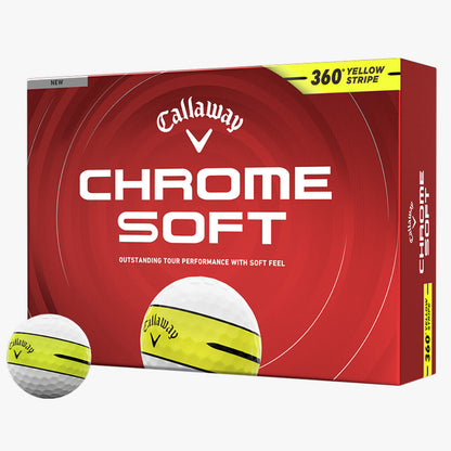 Callaway Chrome Soft 360 Yellow Stripe Golf Balls