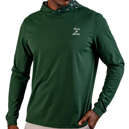 Pins & Aces Performance Golf Hoodie DARK AZALEA
