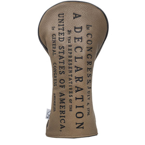 Textured head cover with 'A Declaration' text on a white background