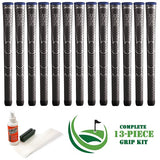 Winn Dri-Tac - 13 piece Golf Grip Kit (with tape, solvent, vise clamp) - GRAY