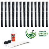 Winn Dri-Tac - 13 piece Golf Grip Kit (with tape, solvent, vise clamp) - GRAY