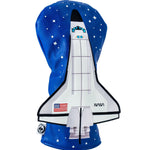 Space shuttle design on a blue hood with NASA branding