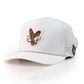 Pins And Aces Freedom Eagle Perforated Rope Hat With Ball Marker - White