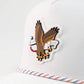 Pins And Aces Freedom Eagle Perforated Rope Hat With Ball Marker - White