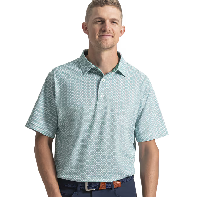 Footjoy Scallop Geo Pique Mens Polo Golf Shirt