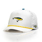 Pins And Aces Fishing Lure Perforated Rope Hat With Ball Marker - White
