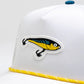 Pins And Aces Fishing Lure Perforated Rope Hat With Ball Marker - White