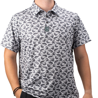Pins & Aces Men's Gator Performance Polo