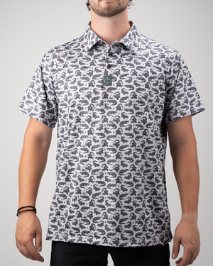 Pins & Aces Men's Gator Performance Polo