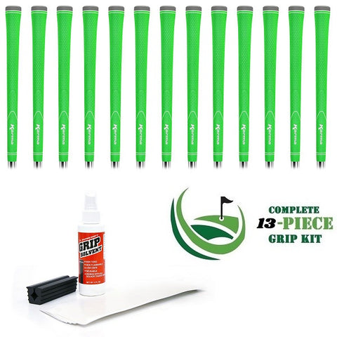 Karma Neion II - 13 piece Golf Grip Kit (with tape, solvent, vise clamp) - GREEN