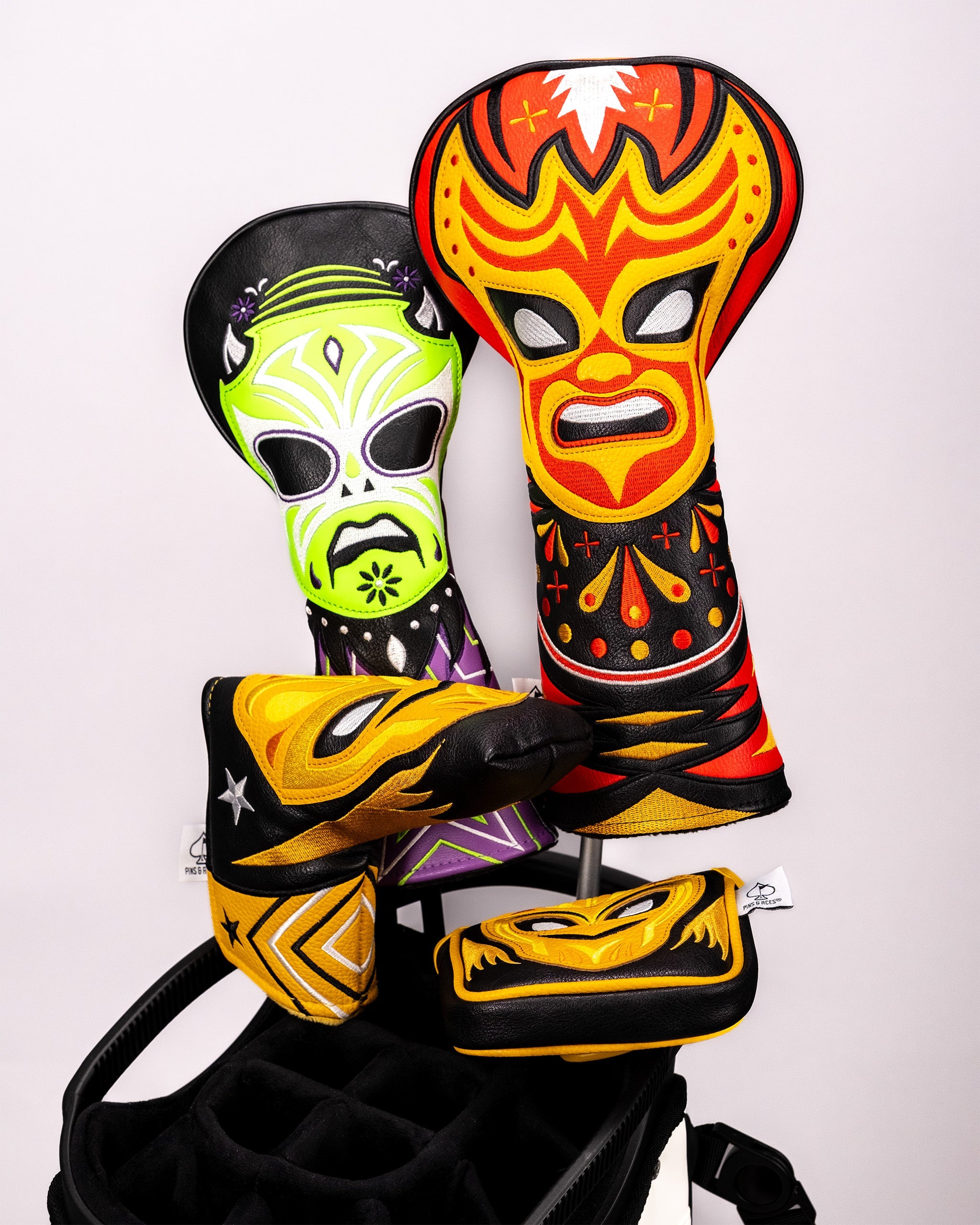Pins and Aces Lucha Libre Mask Fairway Cover