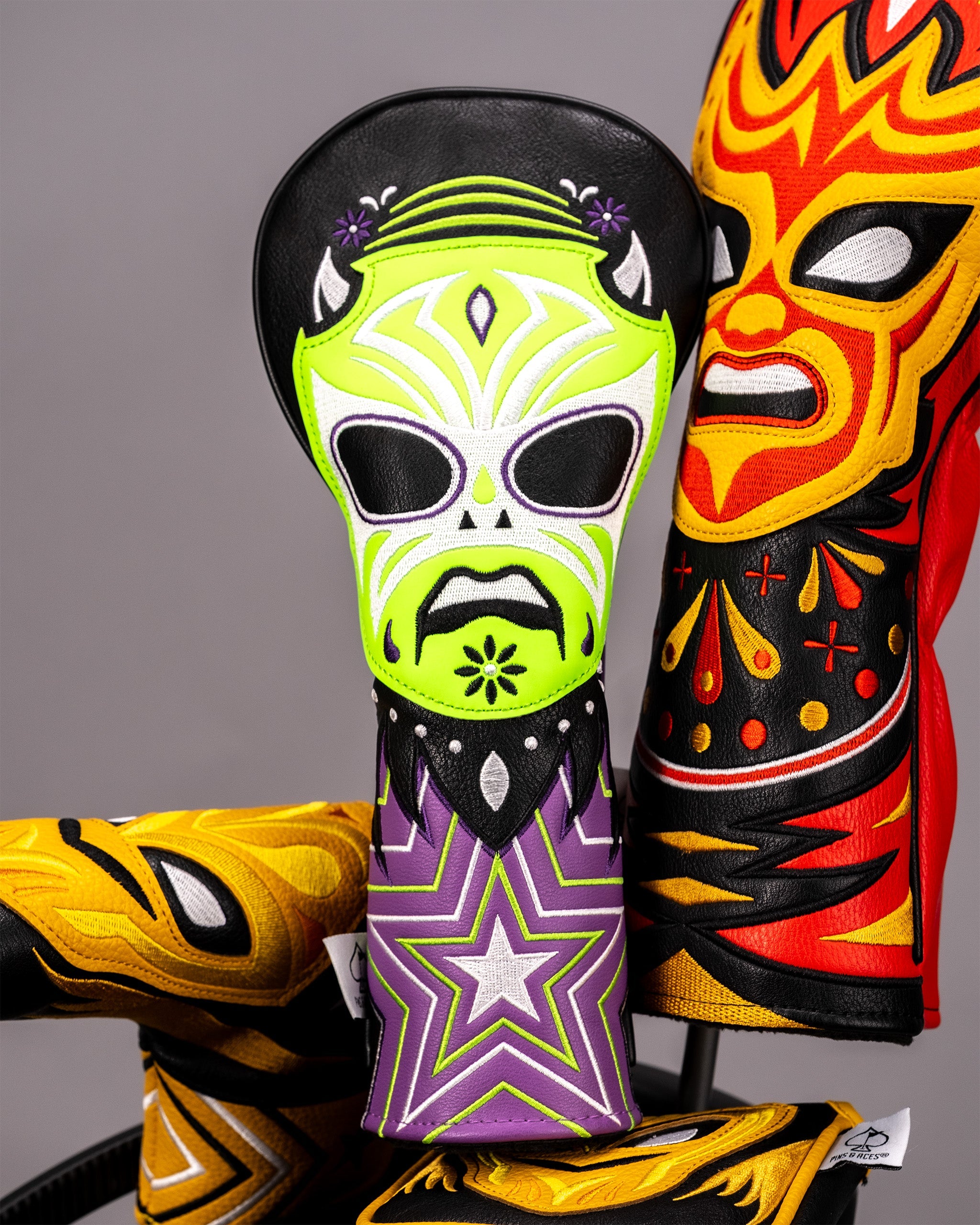 Pins and Aces Lucha Libre Mask Fairway Cover - Thumbnail 4