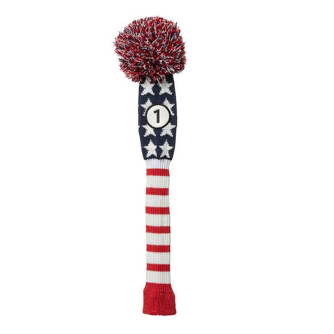Maxfli Vintage Knit Headcovers - Red/White/Blue