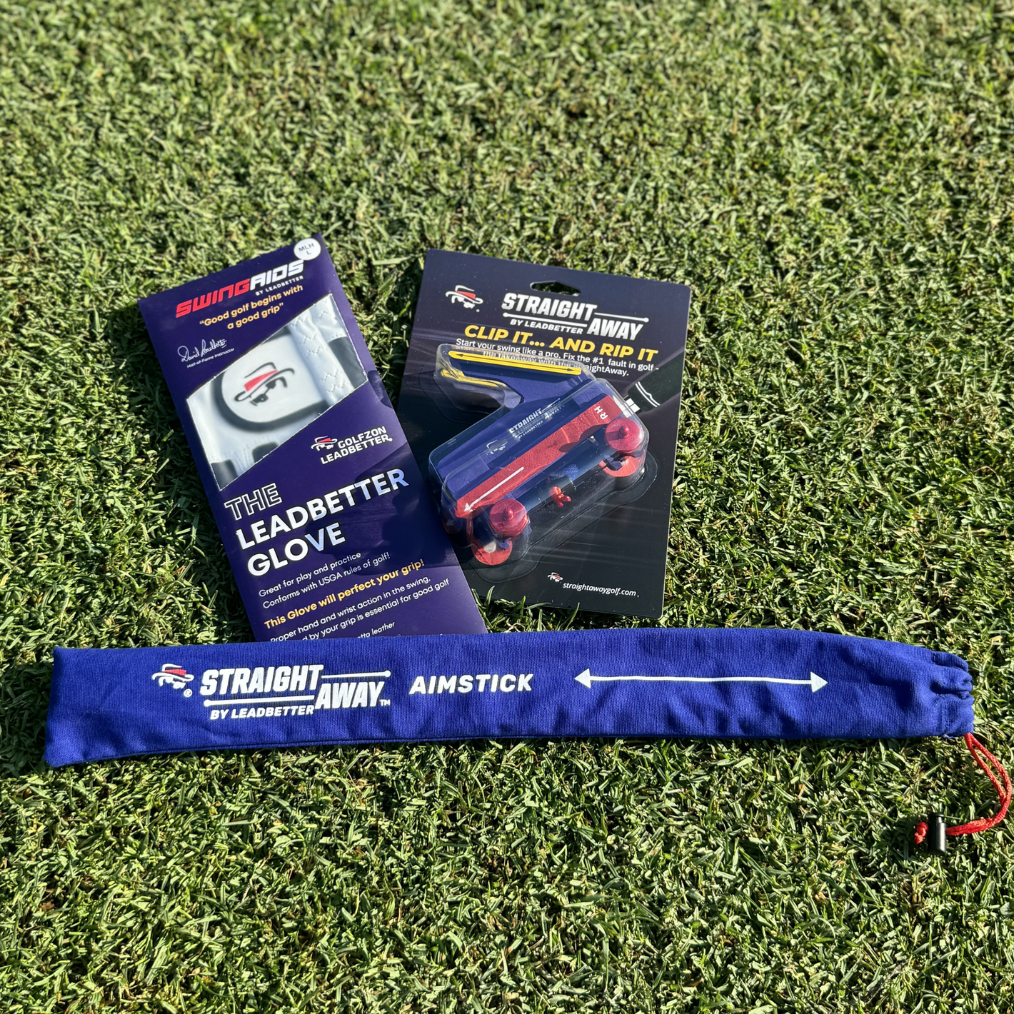 Leadbetter Swing AidsTop Training Aids Bundle: Leadbetter Glove, Aimstick and Straightaway