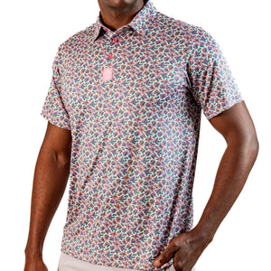 Pins & Aces Men's LIGHT AZALEA Performance Polo