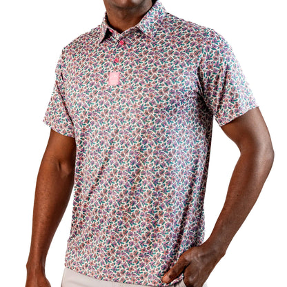 Pins & Aces Men's LIGHT AZALEA Performance Polo
